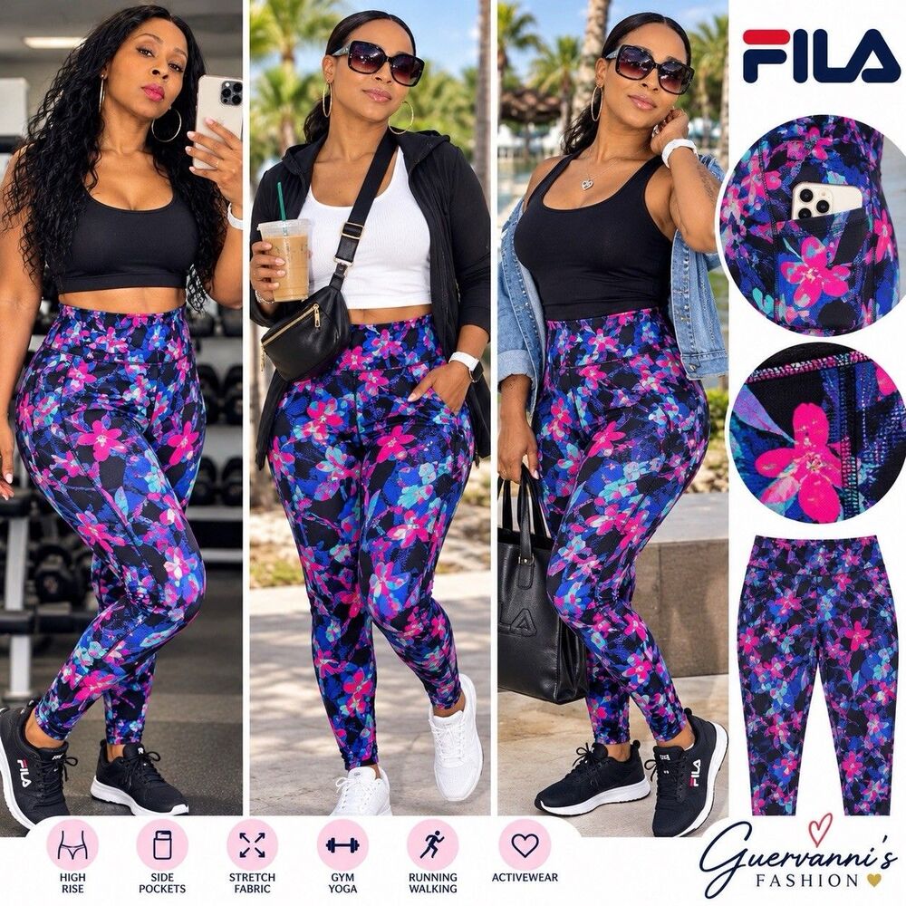 Fila Sport Womens S leggings Multicolor Running Performance Compression